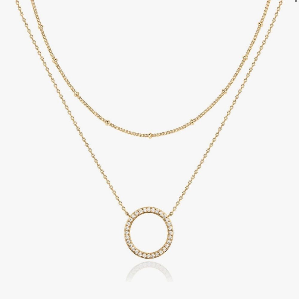 NEW 14K Gold Plated Layering Necklace